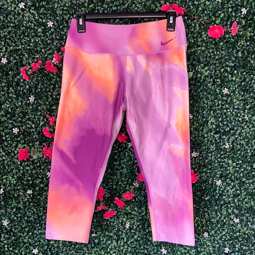 Nike Purple and Orange Athletic Leggings